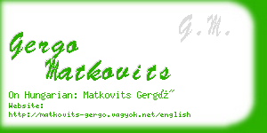 gergo matkovits business card